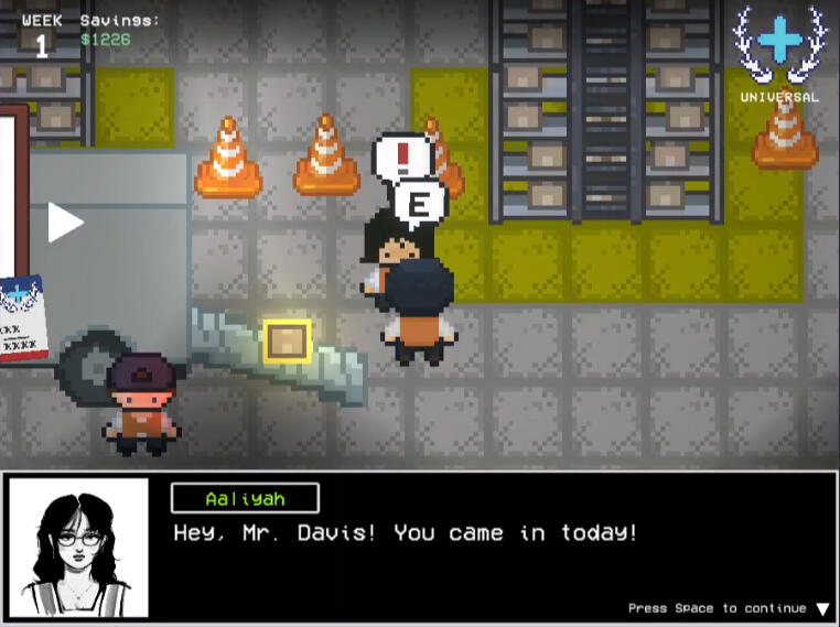 Team cameos - Aaliyah as a warehouse worker with back problems.