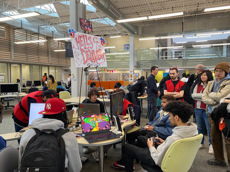 Hell's Delivery being played at Sheridan's Game Fest Showcase.