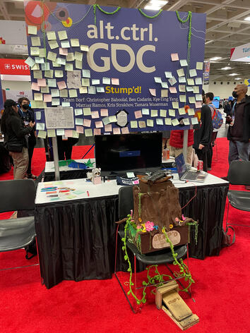 The final controller at GDC (sticky notes left by visitors!).