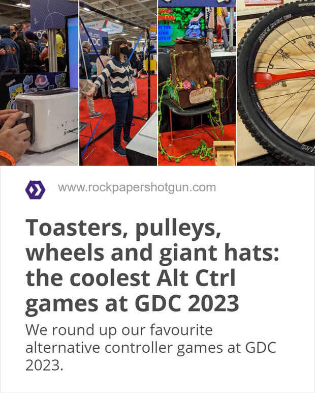 Toasters, pulleys, wheels, and giant hats: the coolest Alt Ctrl games at GDC 2023 - Katharine Castle, Rock Paper Shotgun